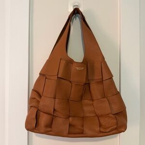 Brown Woven Leather Tote Bag